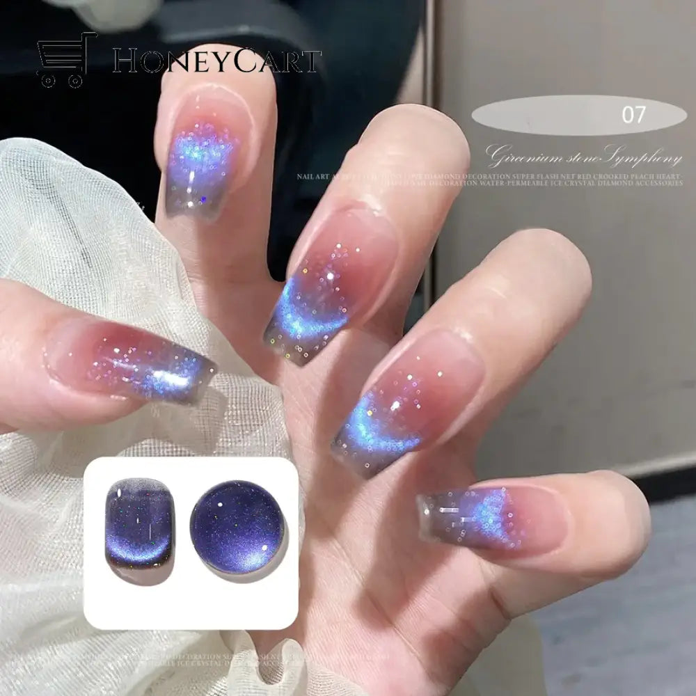 Cat Magnetic Gel Nail Polish Semi Permanent Dynamic Glitter 7 / Tool