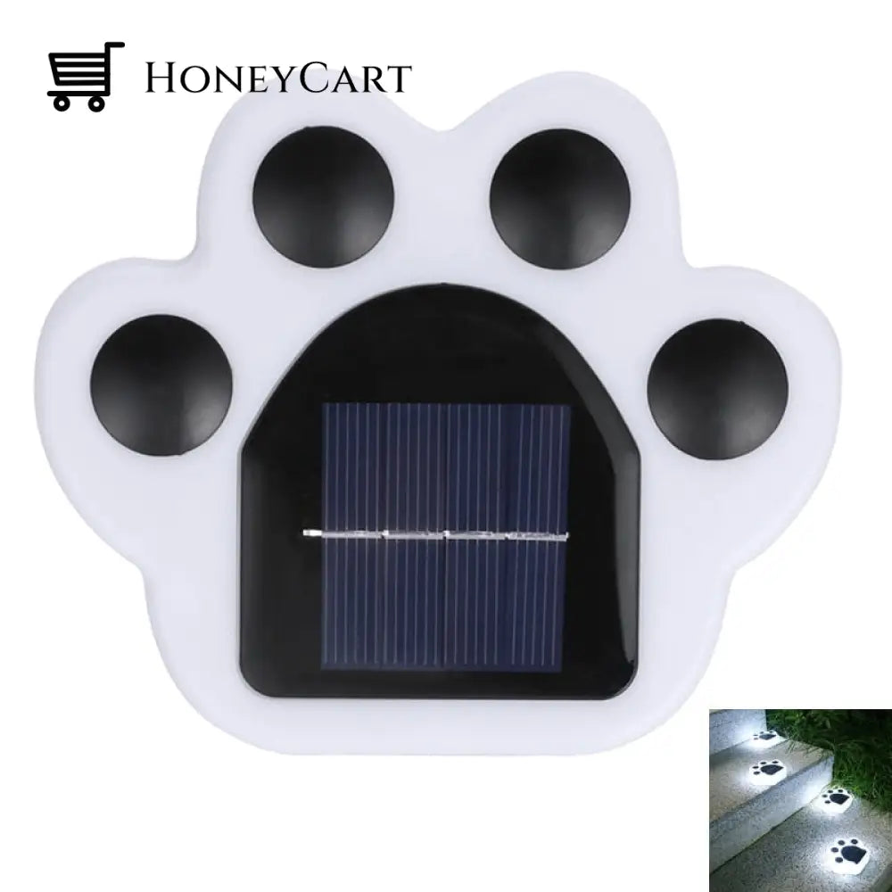 Cat Paw Solar Powered Outdoor Floor Lamps White Gardening Accessories