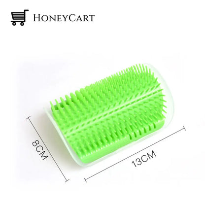 Cat Self Grooming Brush Green2 Silicon