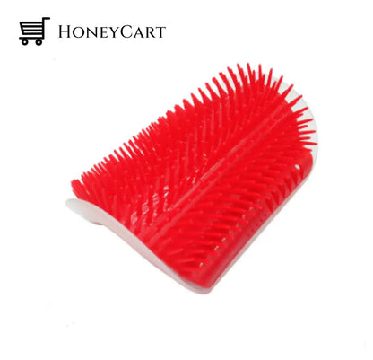 Cat Self Grooming Brush Red Silicon