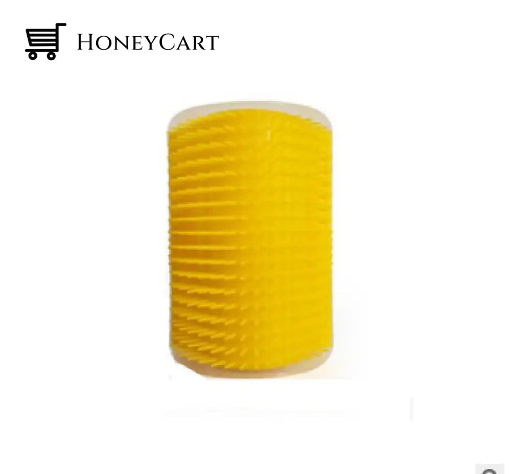 Cat Self Grooming Brush Yellow Silicon