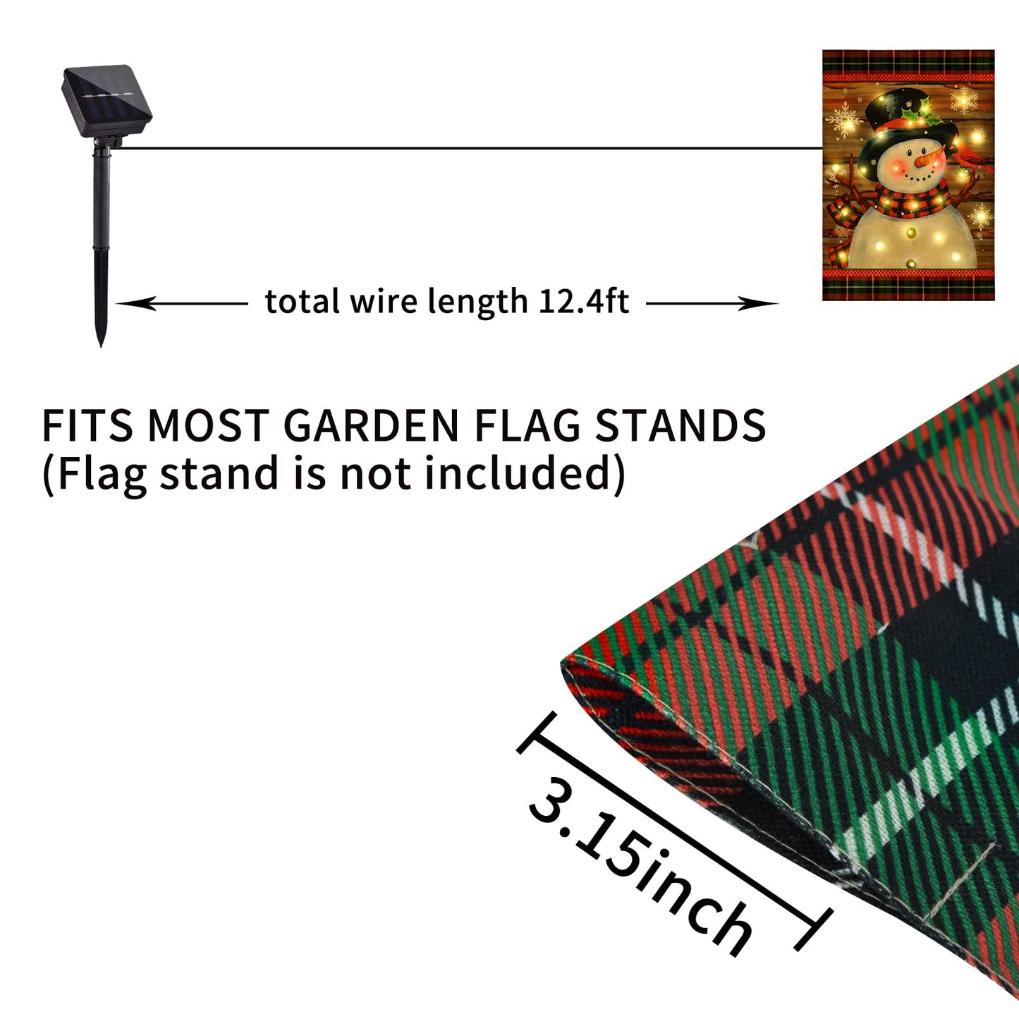 Christmas Solar Energe LED Garden Flags