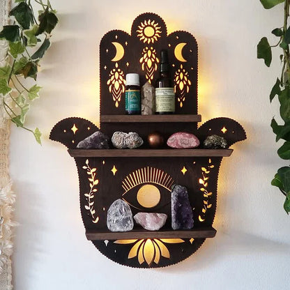 Hamsa Hand Protection Crystal Shelf