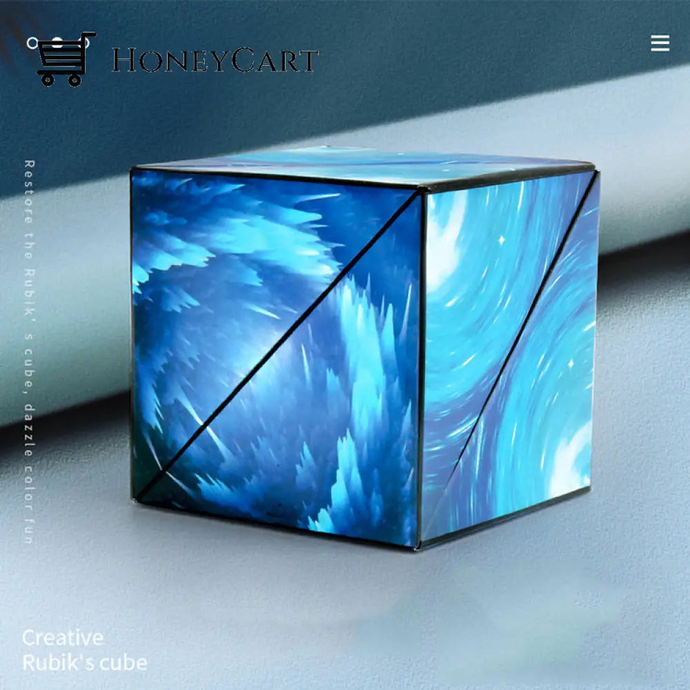 Changeable Magnetic 3D Magic Cube Blue Milky Way