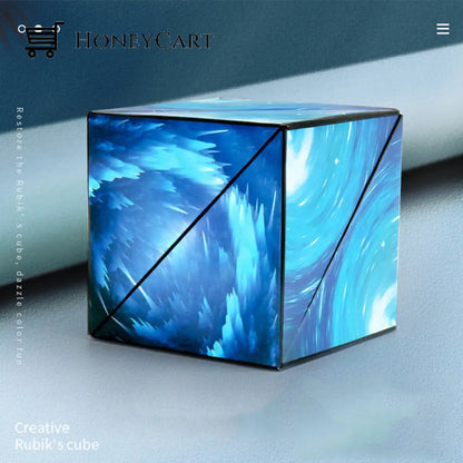 Changeable Magnetic 3D Magic Cube Blue Milky Way