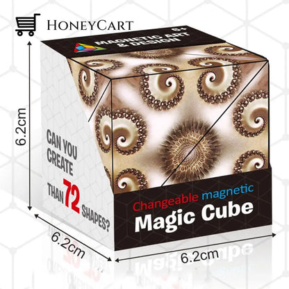 Changeable Magnetic 3D Magic Cube Brown Wormhole