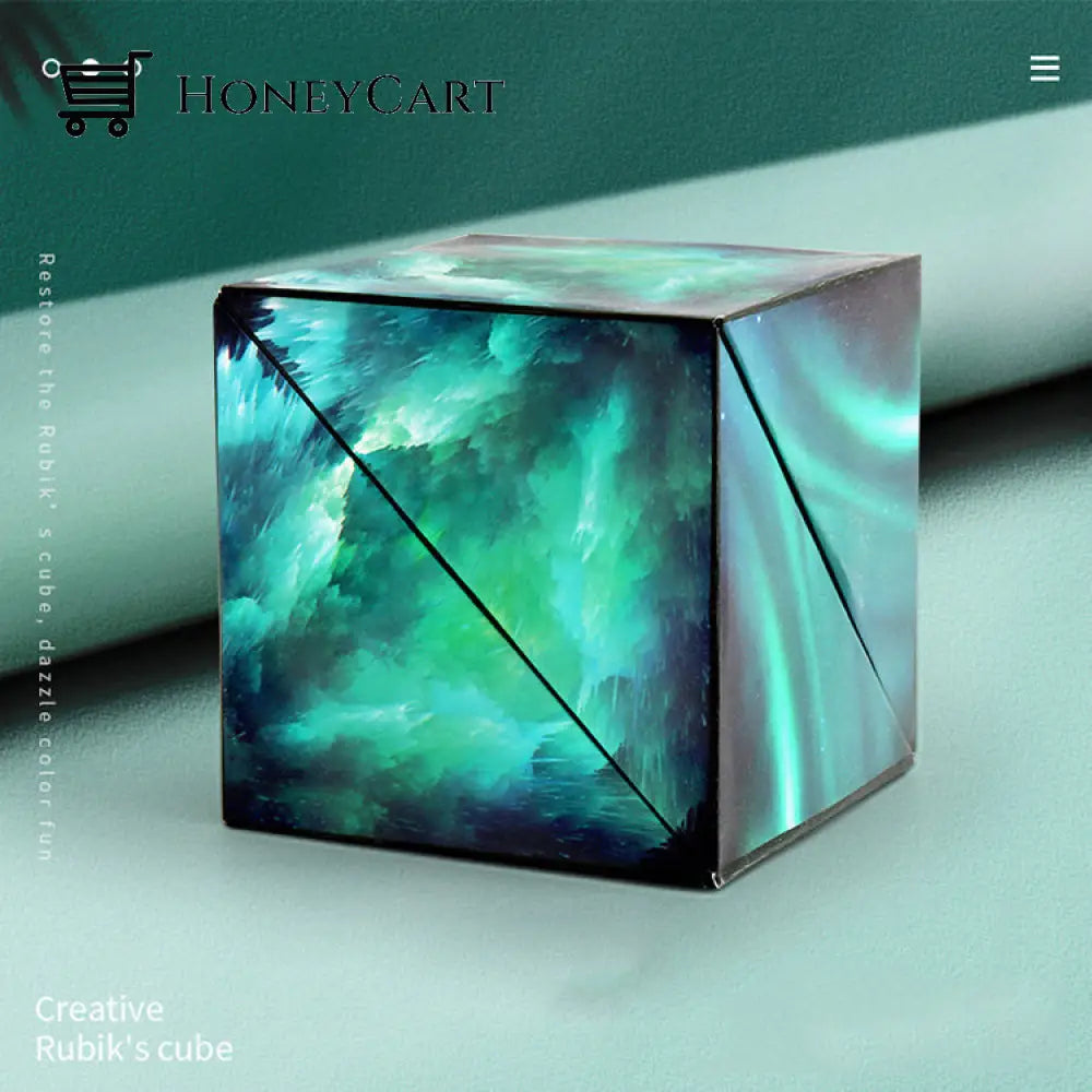 Changeable Magnetic 3D Magic Cube Green Milky Way