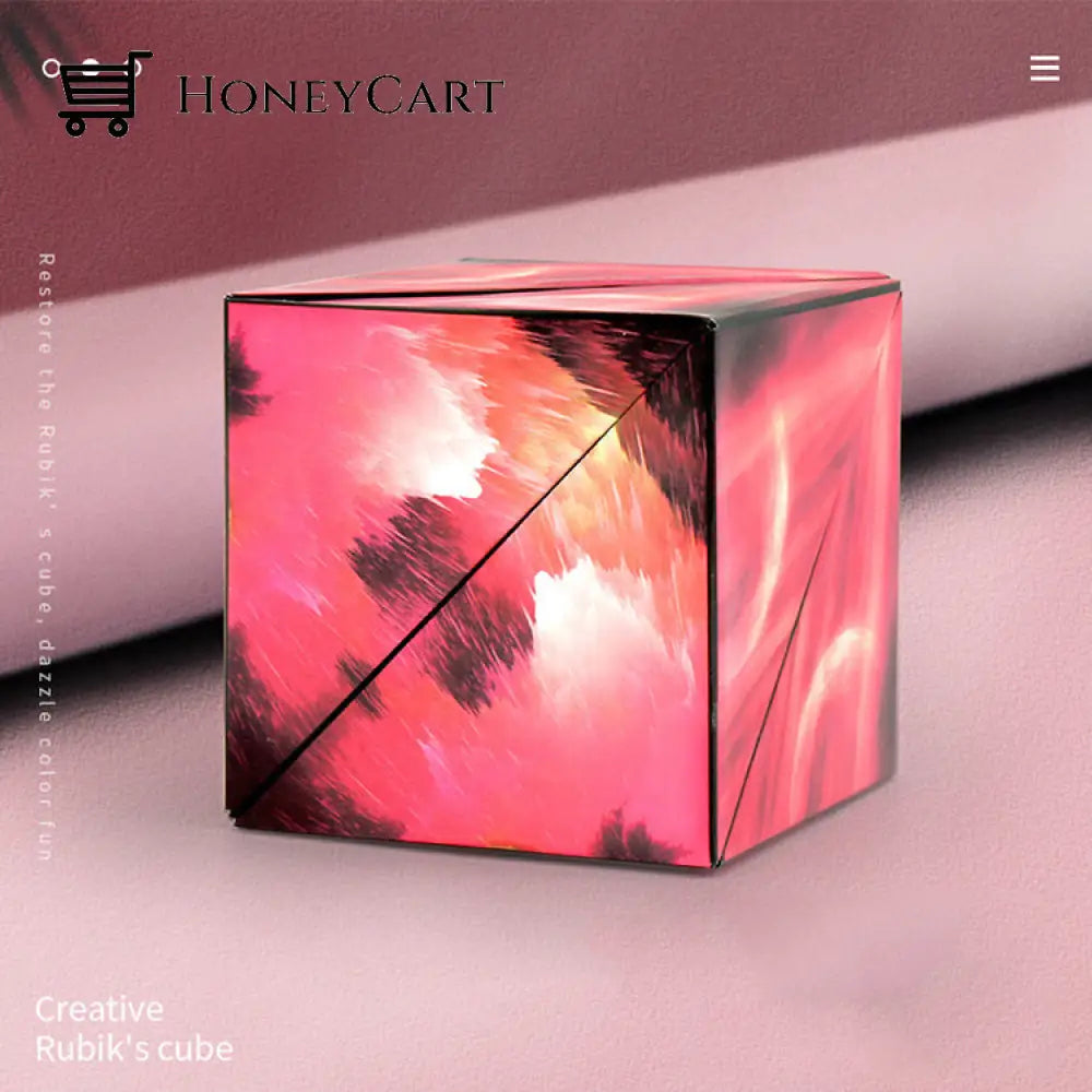 Changeable Magnetic 3D Magic Cube Pink Milky Way
