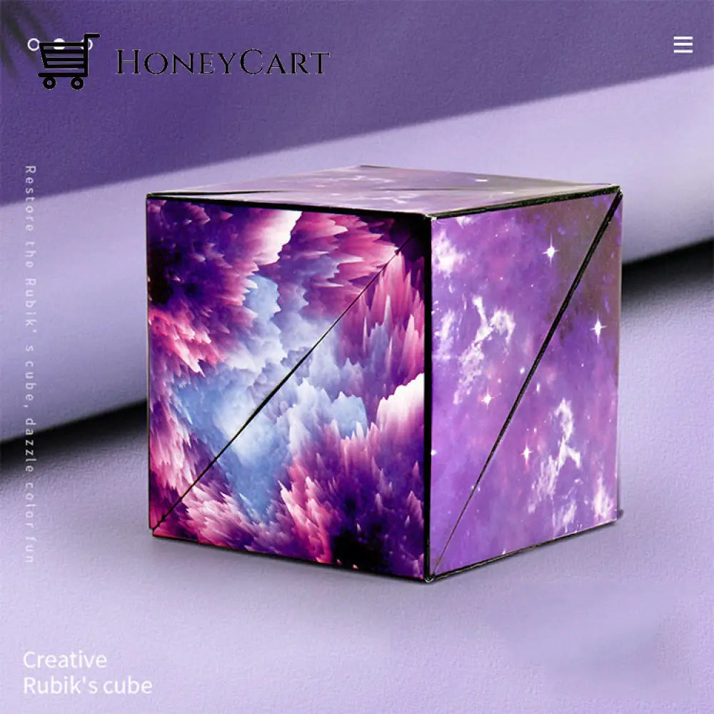 Changeable Magnetic 3D Magic Cube Purple Milky Way