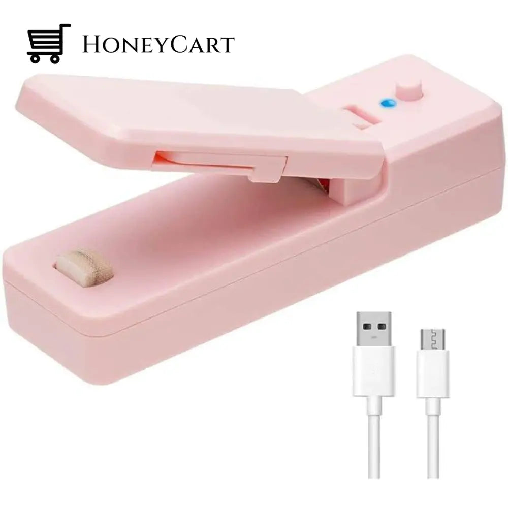 Chargeable Usb Bag Sealer Pink-Usb Chargable Seal Stamps
