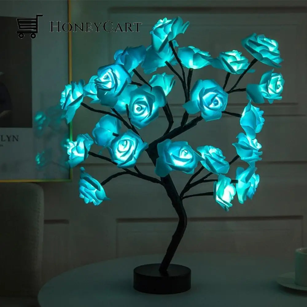 Charming Rose Tree Sky Blue