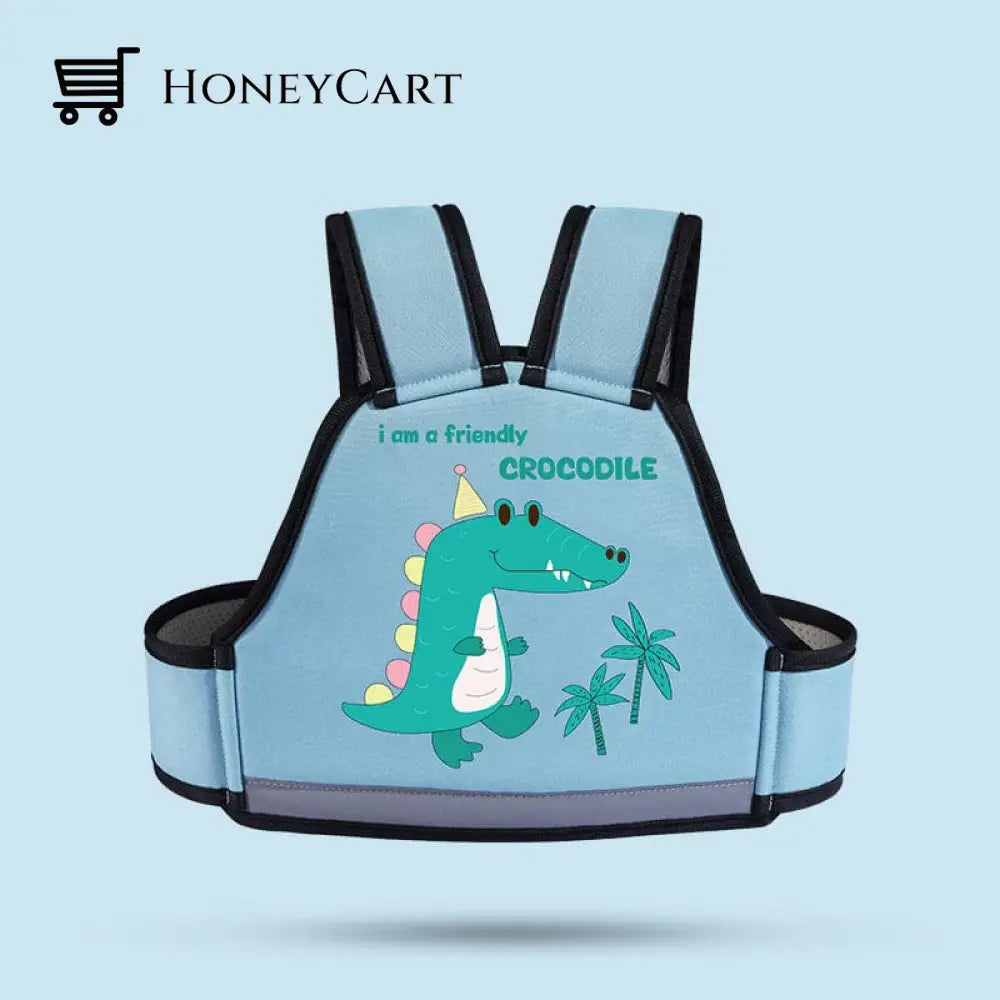 Child Safety Belt Cycling Harness Blue Crocodile