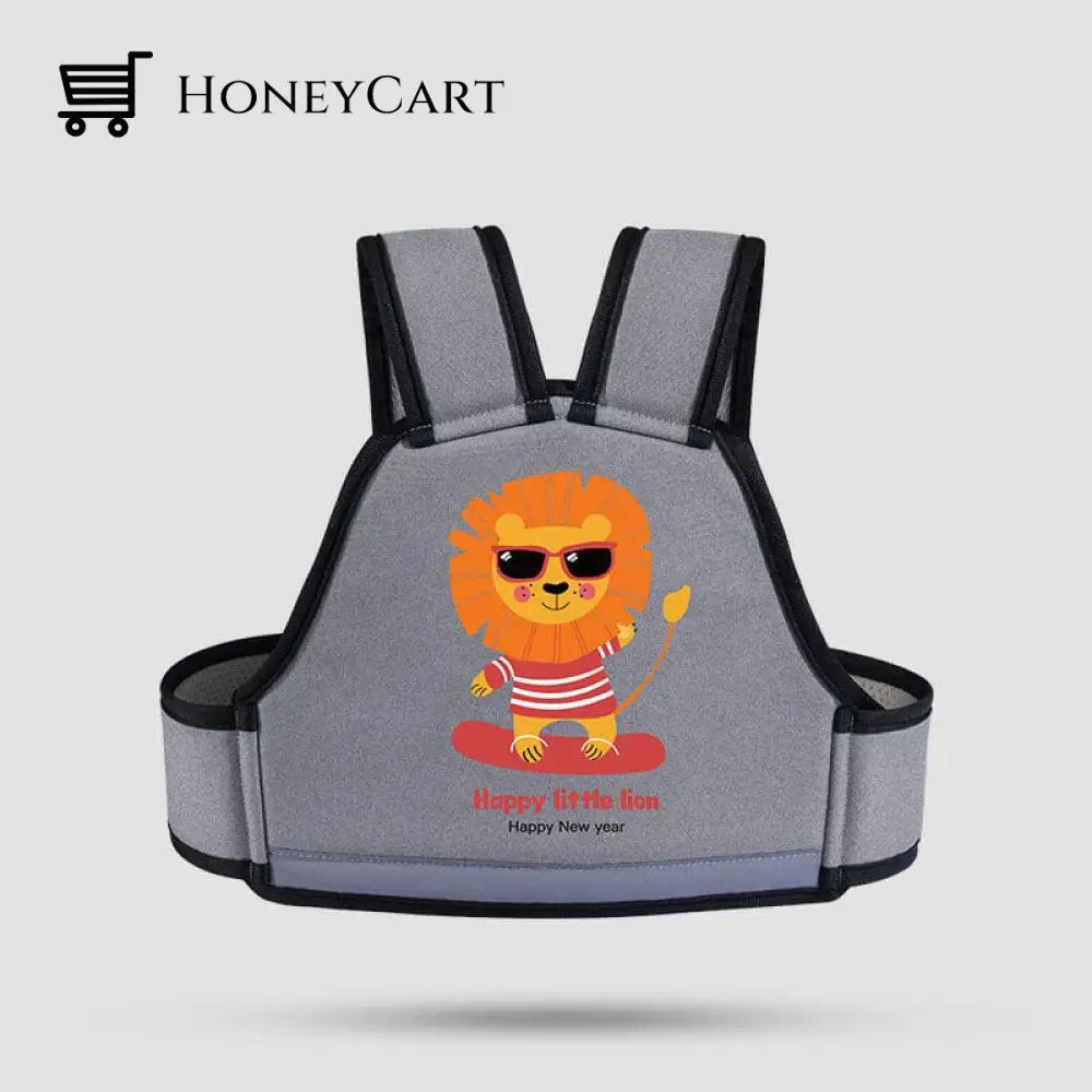 Child Safety Belt Cycling Harness Gray Lion