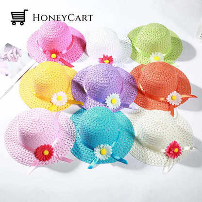 Childrens Summer Straw Hat And Bag