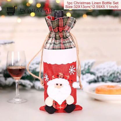Christmas Decorations For Home Santa Claus Wine Bottle Cover Snowman 2