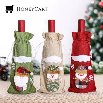 Christmas Decorations For Home Santa Claus Wine Bottle Cover Snowman