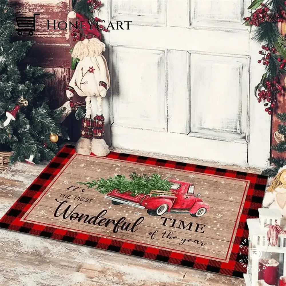 Christmas Floor Mat Entrance Doormat Bedroom Bath Toilet Anti Slip Carpet 2023 Color 1 Merry