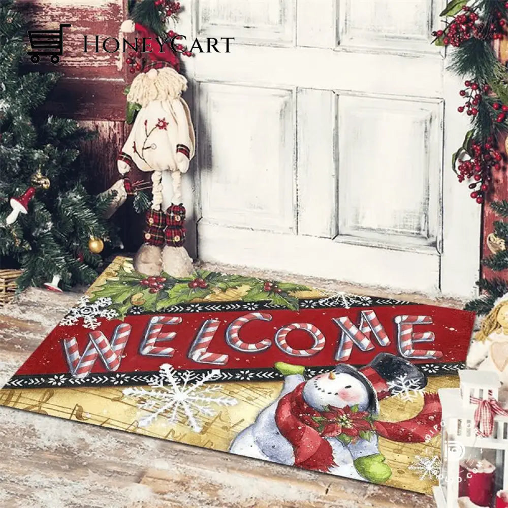 Christmas Floor Mat Entrance Doormat Bedroom Bath Toilet Anti Slip Carpet 2023 Color 3 Merry