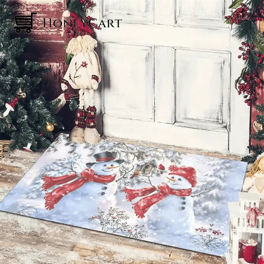 Christmas Floor Mat Entrance Doormat Bedroom Bath Toilet Anti Slip Carpet 2023 Color 4 Merry