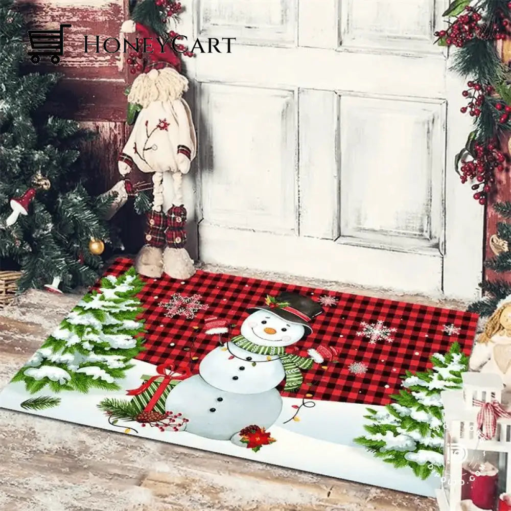 Christmas Floor Mat Entrance Doormat Bedroom Bath Toilet Anti Slip Carpet 2023 Color 7 Merry