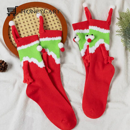 Christmas Hand In Socks