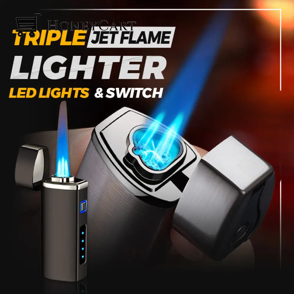 Christmas Hot Sale 49% Off - Triple Jet Flame Lighter Black