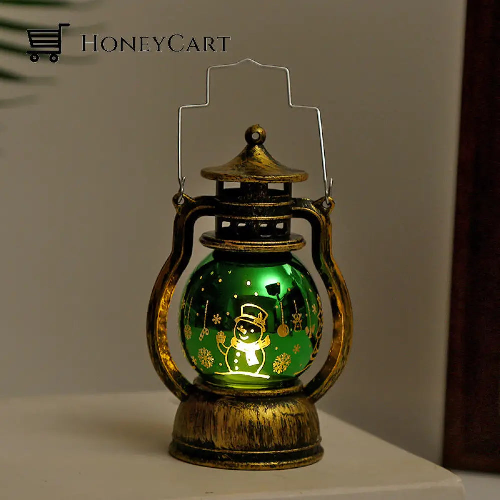 Christmas Lamp Led Lantern Hanging Decor Bronze