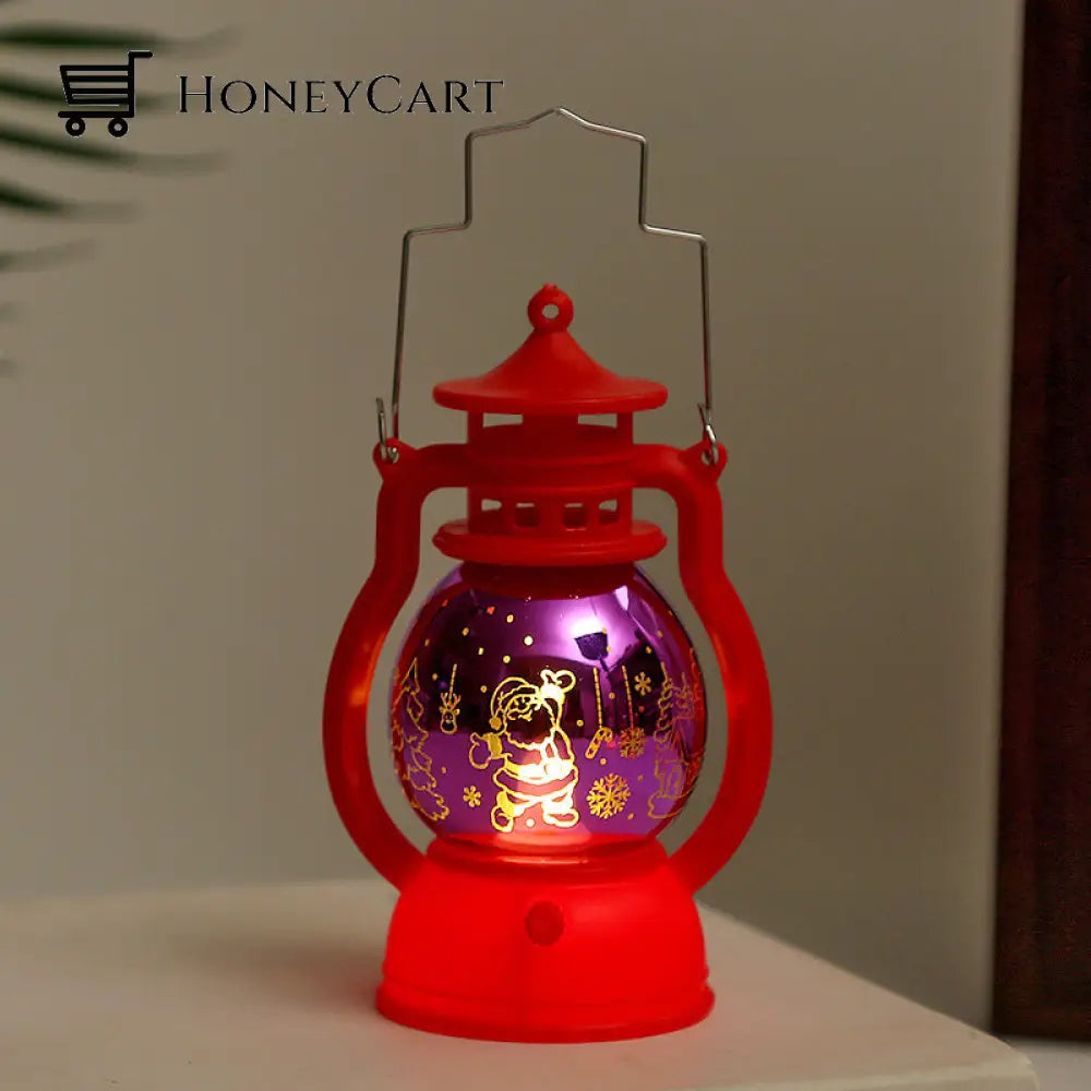 Christmas Lamp Led Lantern Hanging Decor Red