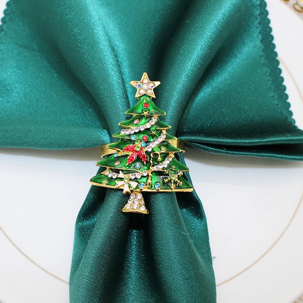 Christmas Tree Metal Napkin Rings- Perfect for Festive Dinners, Weddings, and Banquets!