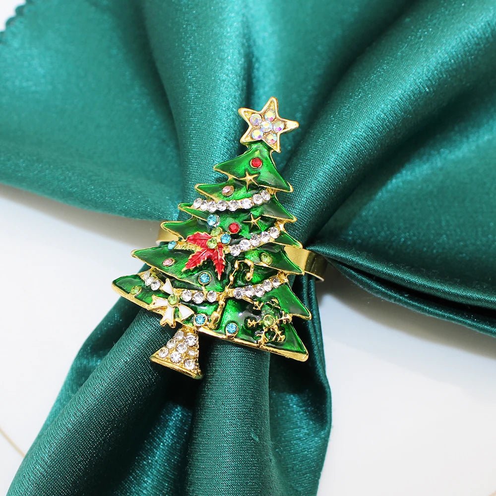 Christmas Tree Metal Napkin Rings- Perfect for Festive Dinners, Weddings, and Banquets!