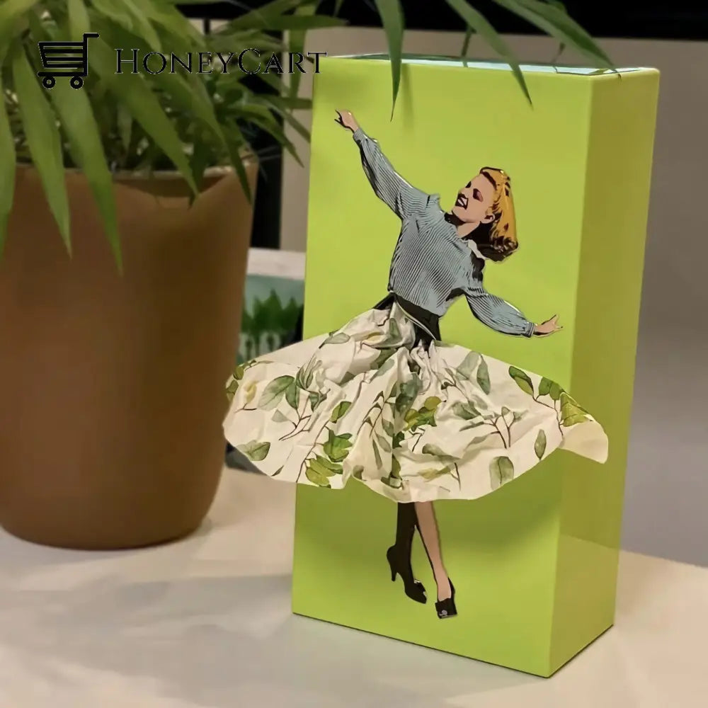 Classy Girl Tissue Box Green