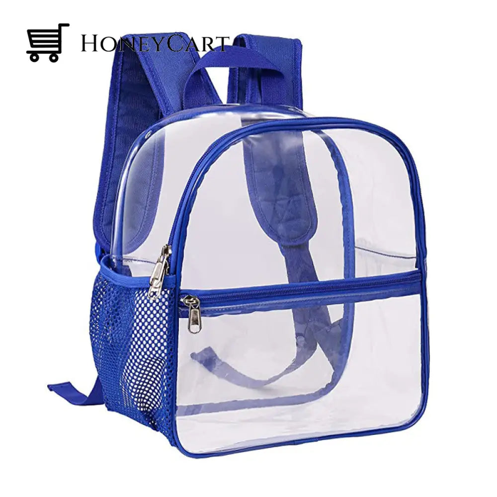 Clear Small Backpack Stadium Approved Water Proof Transparent Blue Pvc Ltt-Bag