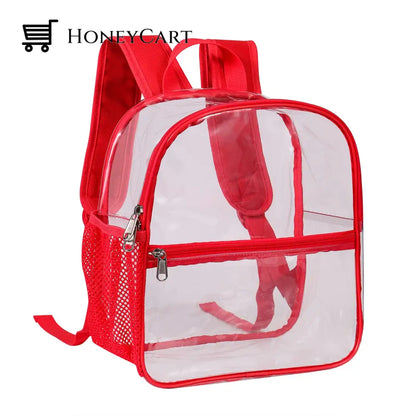 Clear Small Backpack Stadium Approved Water Proof Transparent Red Pvc Ltt-Bag