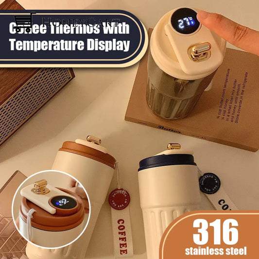 Coffee Thermos With Temperature Display Houseware & Kitchen