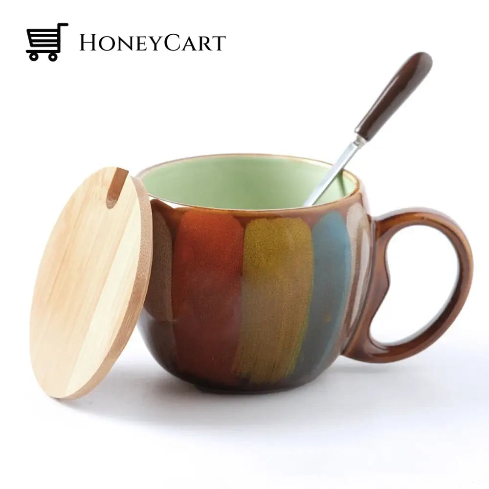 Collectible Colorful Handmade Coffee Mug Green Mugs