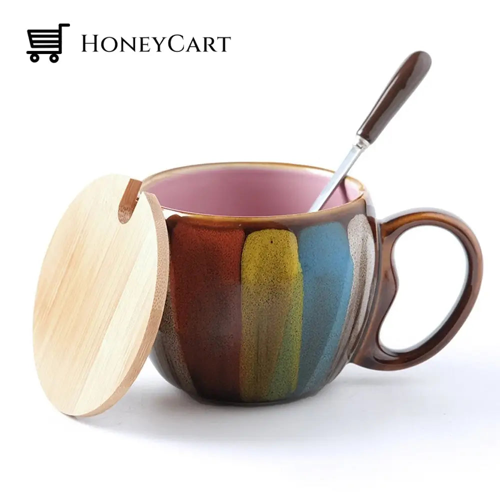 Collectible Colorful Handmade Coffee Mug Red Mugs