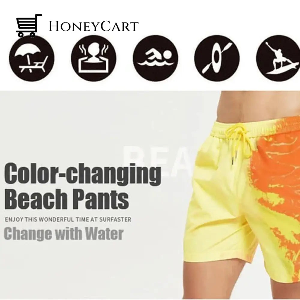 Color-Changing Beach Pants Swim Trunks