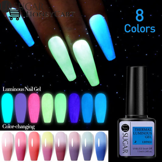 Color Changing Glow In Dark Soak Off Manicuring Gel Nail