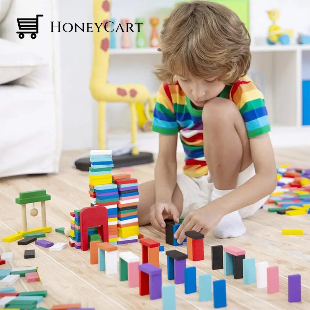 Colorful Domino Blocks Wooden Toys (120 Pcs)