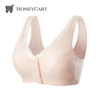 Comfortable Front Button Bra Skin / 36