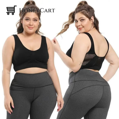 Comfortable High Impact Airy Sports Bra For Large Breasts With Plus Size And Removable Pads