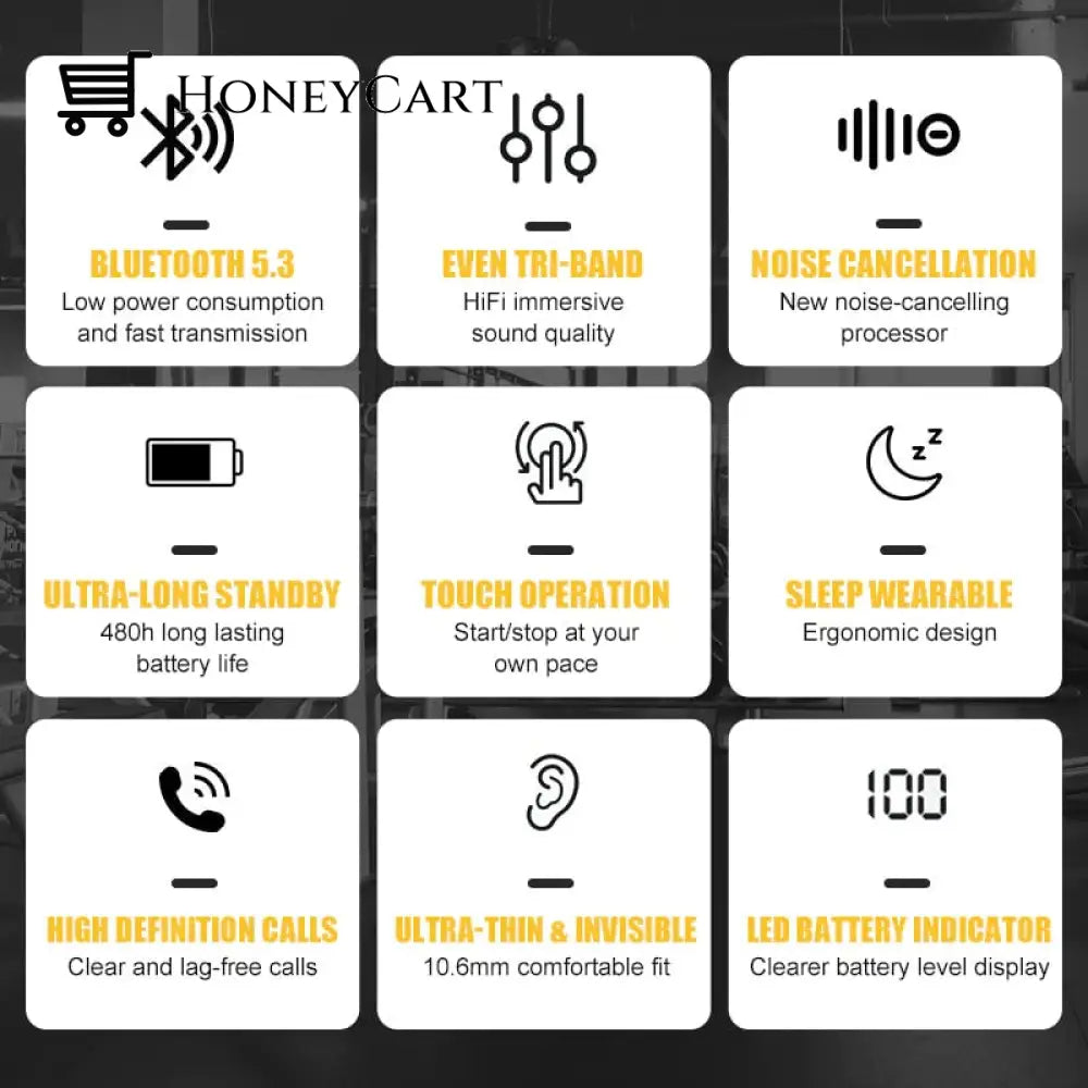 Comfortable Invisible Sleep Wireless Earphone Ipx5 Waterproof