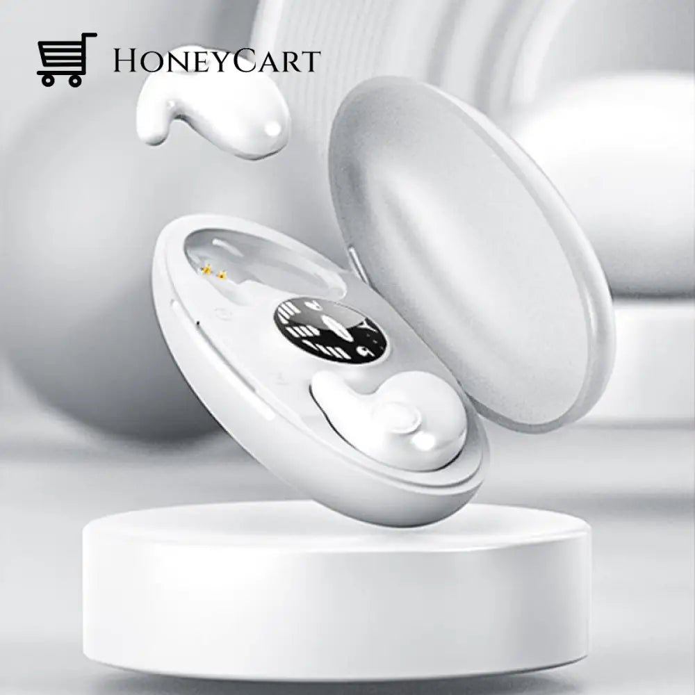 Comfortable Invisible Sleep Wireless Earphone Ipx5 Waterproof White