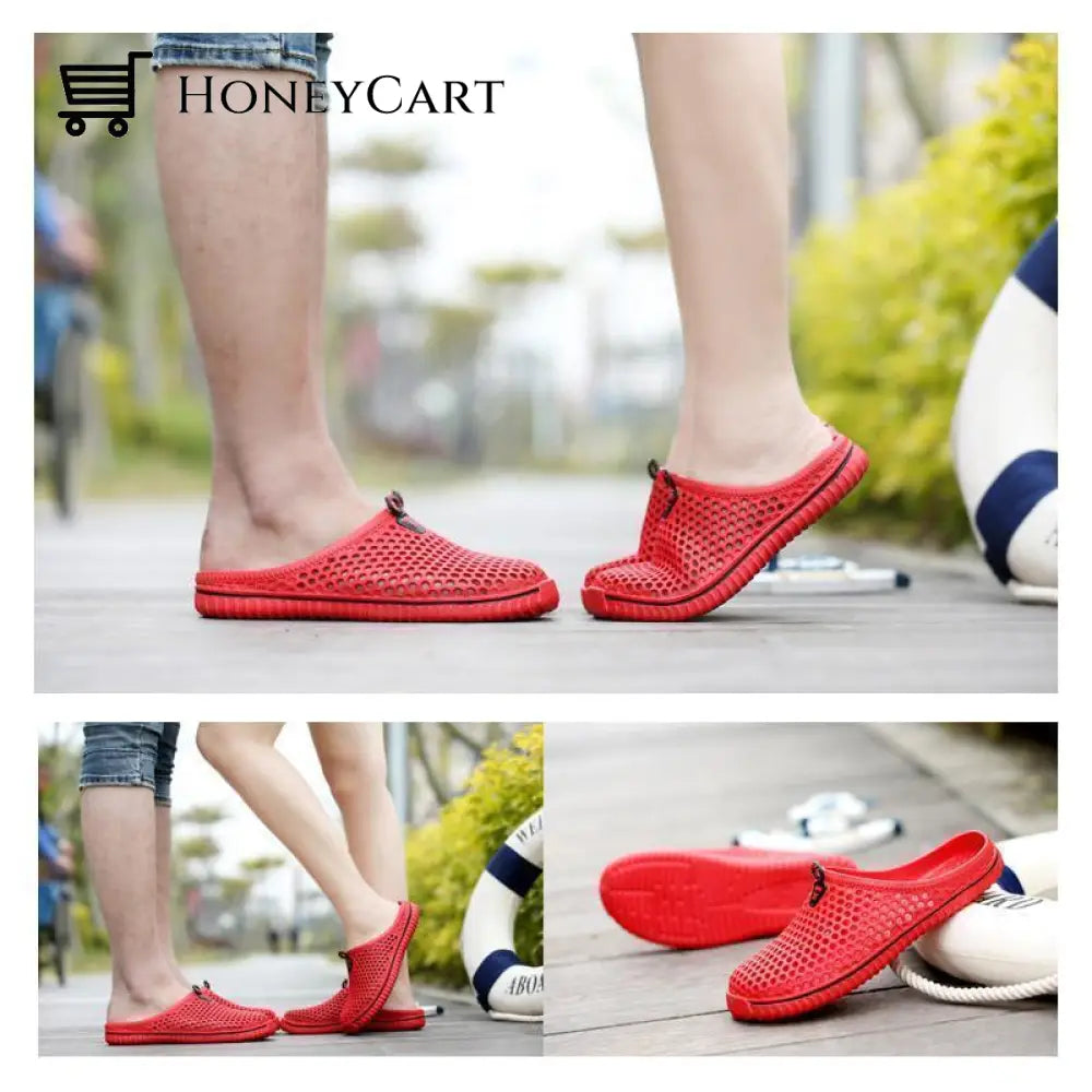 Comfortable Summer Slippers & Sandals Red / 36 Shoes