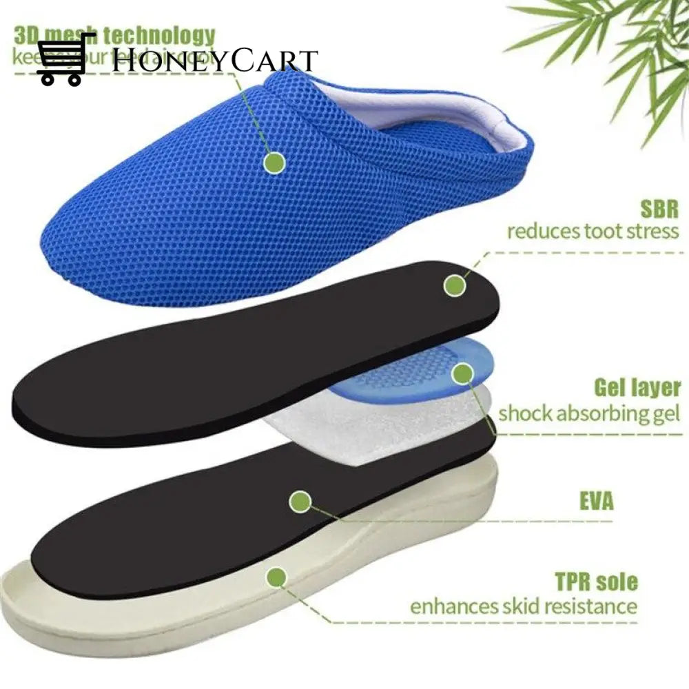 Comfy Bamboo Anti Fatigue Gel Diabetic Slippers