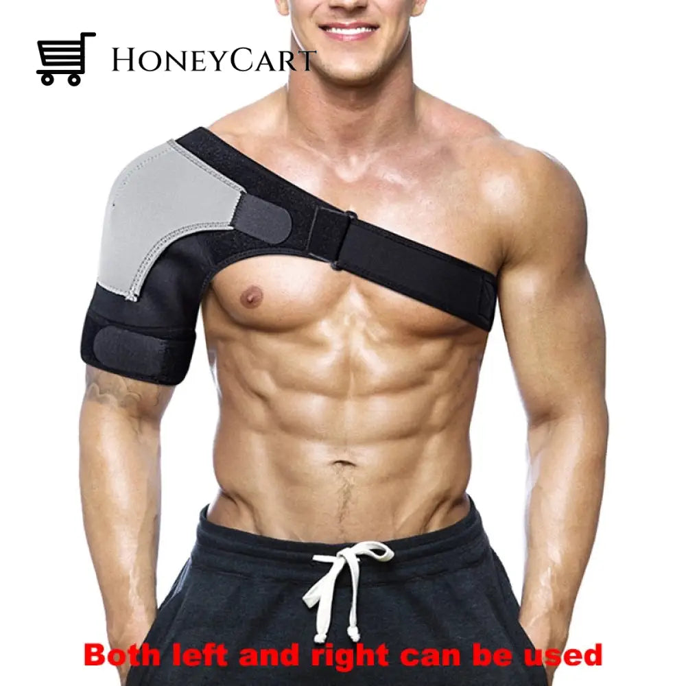 Compression Adjustable Shoulder Support Brace Gray