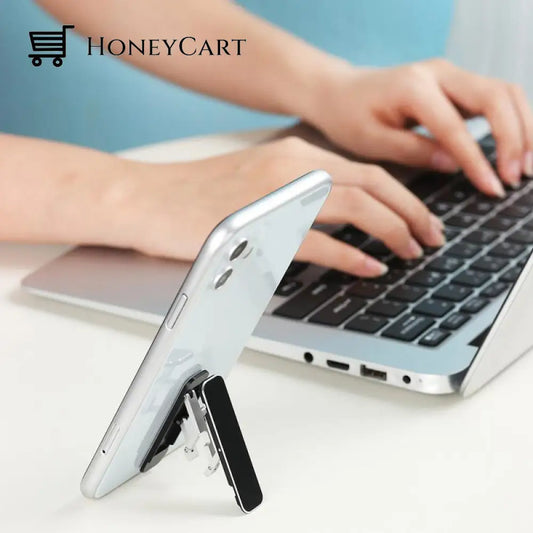 Concealed Portable Folding Ultra Thin Stick-On Adjustable Mobile Phone Holder Stand