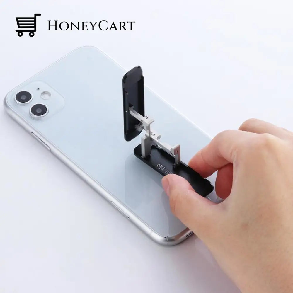 Concealed Portable Folding Ultra Thin Stick-On Adjustable Mobile Phone Holder Stand