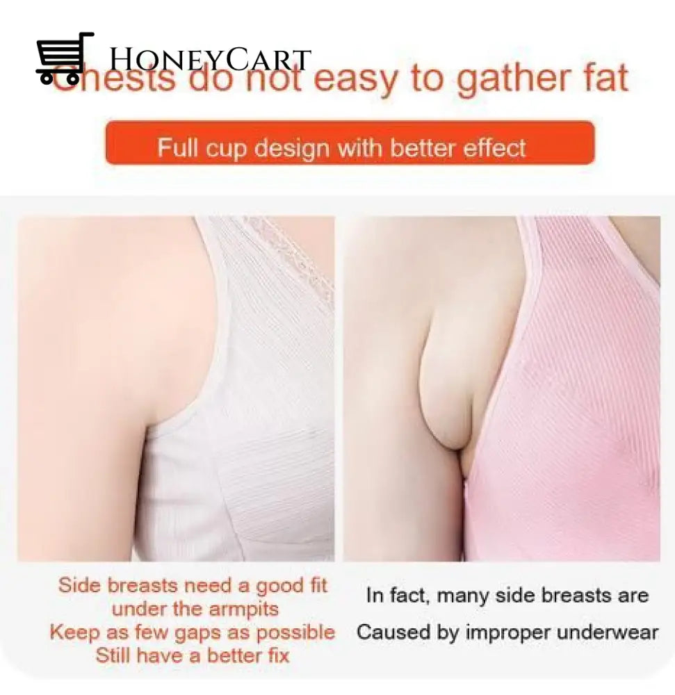 Cotton Bra Wire-Free Middle-Aged Bras Elderly Mama Front Buckle Underwear Large Size Comfortable