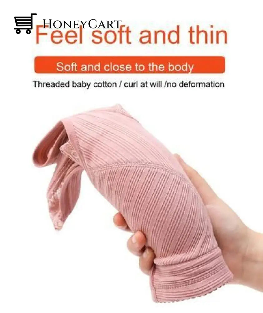 Cotton Bra Wire-Free Middle-Aged Bras Elderly Mama Front Buckle Underwear Large Size Comfortable